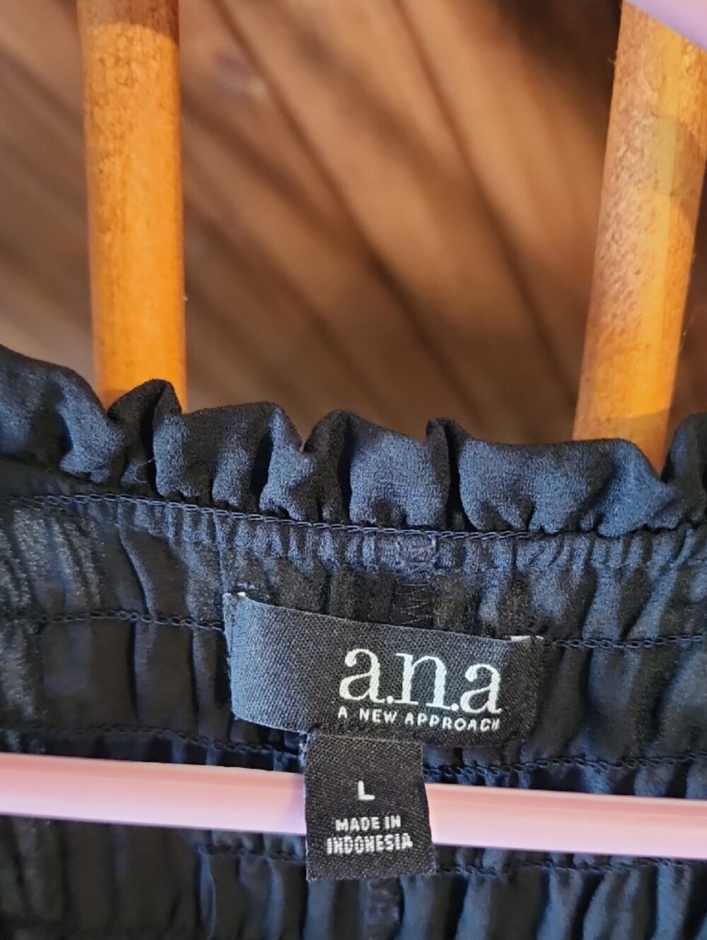 a.n.a Black Smocked V-Neck Peasant Tunic - Picture 2 of 3